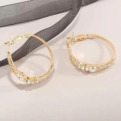 European and American Fashion Hoop Earrings Women'S Earrings Micro-Inlaid White Zircon Delicate Earrings Romantic Valentine'S Day Gift Engagement Earrings Wedding Earrings Anniversary Women'S Jewelry