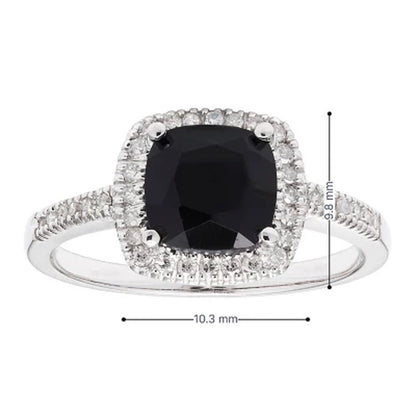 Onyx and 0.18 CT. T.W. Diamond Ring in 14K Gold