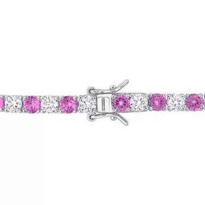 Created Gemstone Tennis Bracelet in Sterling Silver, 7.25"
