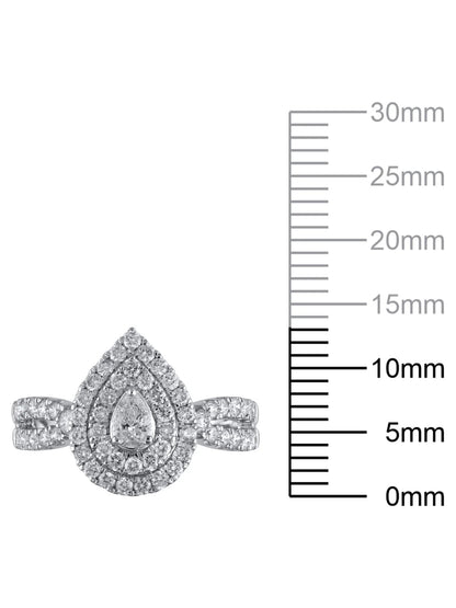 1 Carat T.W. (I2 Clarity, H-I Color)  Pear Cut Diamond Engagement Ring in 10Kt White Gold, Size 7