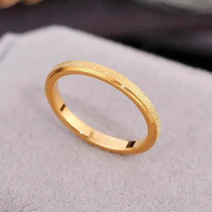 2mm Rose Gold and Silver Sandblast Ring Titanium Steel Wedding Band for Women Girl Size 3-10