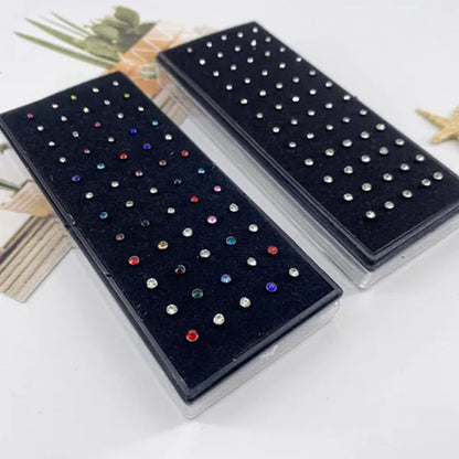 New Fashion Stainless Steel CZ Crystal Straight Shape Diamond Rhinestone Nose Ring Body Piercing Stud Jewelry Bone 20 Gauge for Women Girls 2 Types