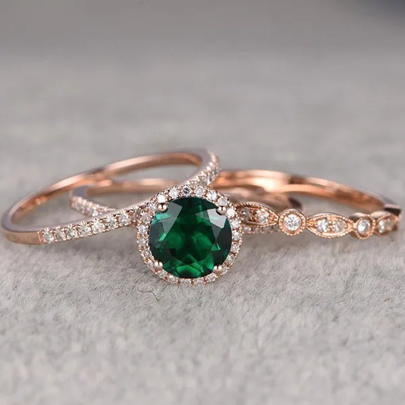 3 Piece Set Jewelry Wedding Marriage Engagement Couple Ring Set Valentine's Day Gift