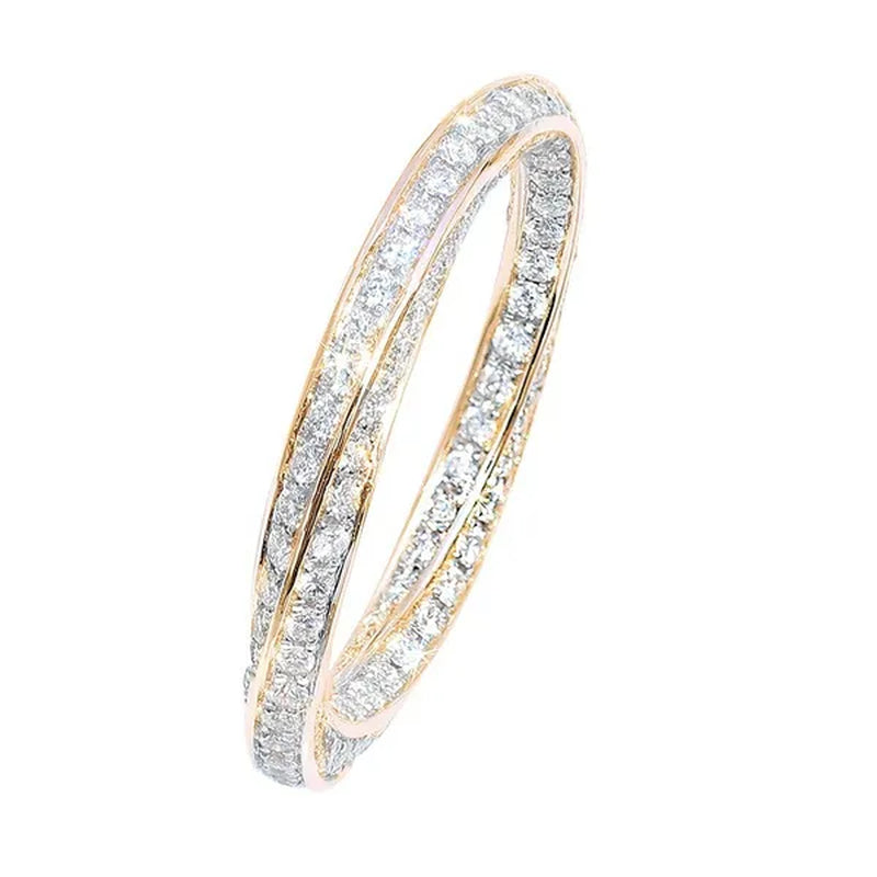 Fashion Stacking Jewelry for Women Rings Exquisite 925 Sterling Silver Ring White Sapphire Diamond Wedding Band Elegant Bride Proposal Engagement Party Accessories Anniversary Gift