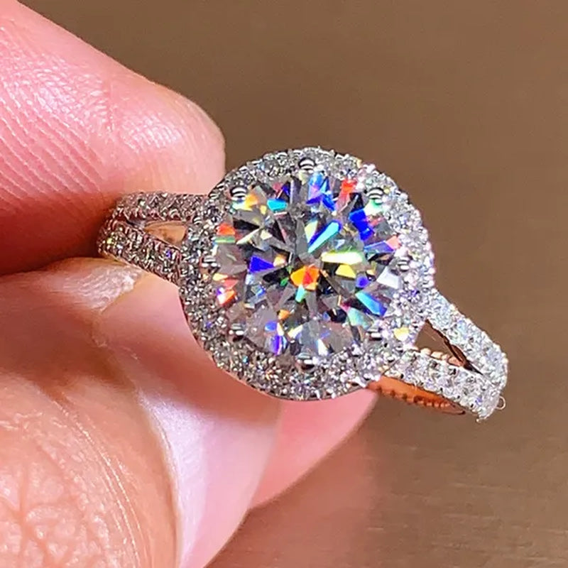 Luxury Women'S Fashion Silver Color Ring Elegant Female Engagement Wedding Party Anniversary Gift