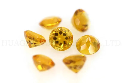 Dark Color Citrine Natural Loose Gemstone Round Shape Facetted Cut Size 1.0~6mm For DIY Jewelry Making