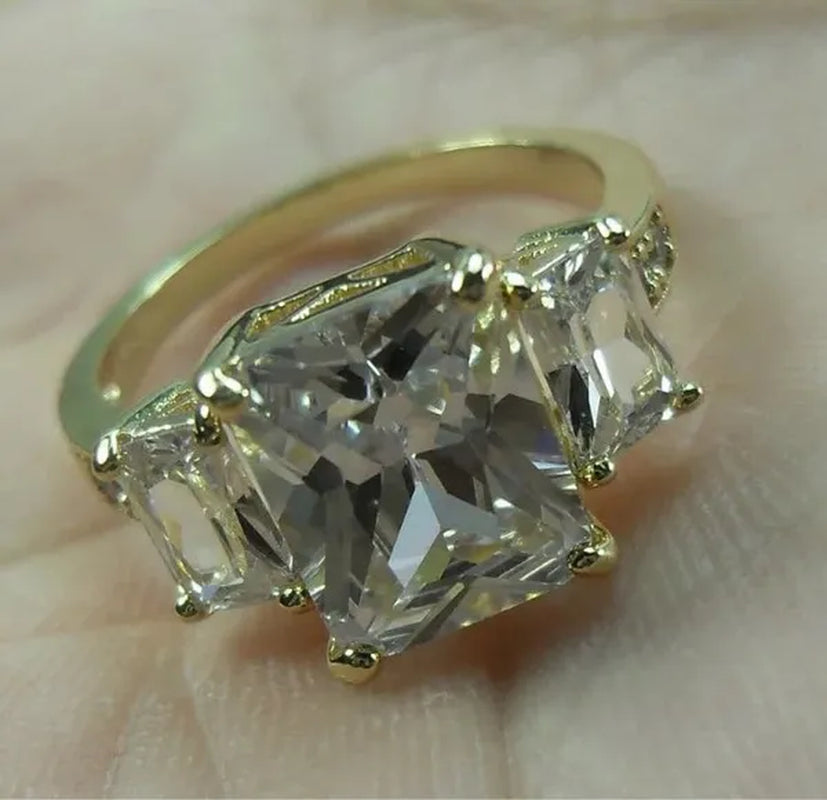 4-Color Natural 5.99CT Emerald/White/Alexandrite/Sapphire Diamond 14K Yellow Gold Ring Size 6-10