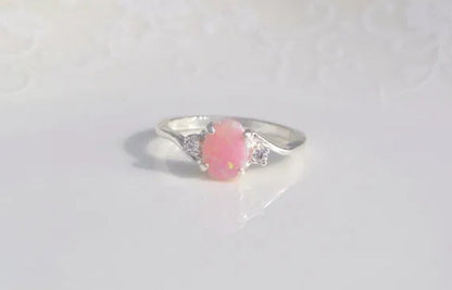 Exquisite Women's Ring Oval Cut Fire Opal Diamond Jewelry Birthday Proposal Gift Bridal Engagement Party Band Rings Size 5 - 11