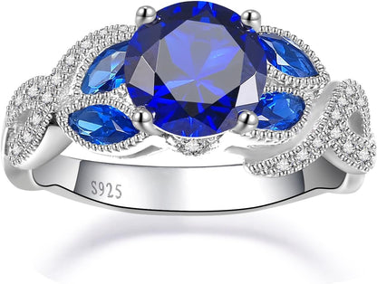 3.6Ct Women'S Created Sapphire|Aquamarine|Rainbow Topaz Ring 925 Sterling Silver Women Engagement Rings Bezel Setting Marquise Fashion Statement Ring Best Gift for Mother and Grandma Size 5-9