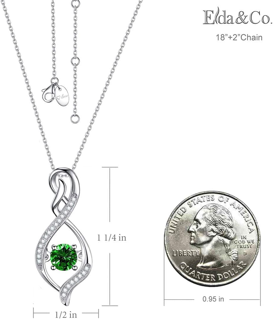 Birthday Gifts for Mom Women Endless Love Necklace 925 Sterling Silver with June July Birthstones Pearl Ruby Jewelry Gifts for Her