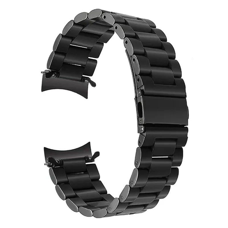 Premium Stainless Steel Watchband for Samsung Galaxy Watch 46mm SM-R800 Sports Band Curved End Strap Wrist Bracelet Silver Black