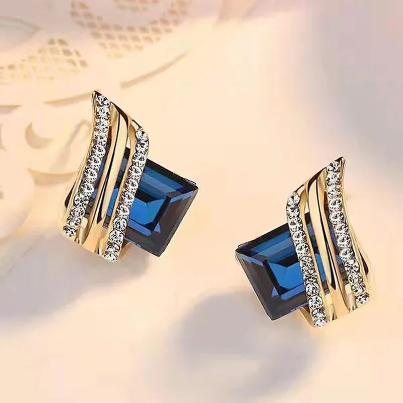 Fashion Temperament Women's Cubic Zirconia Earrings Large Red Zircon Stud Earring Engagement Wedding Earrings Birthday Party Anniversary Gift Jewelry