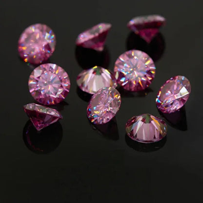 Top Pink morsonite naked diamond gem vvs1 excellent round cut cream ring finger with gra certificate