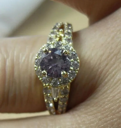 3-Color Natural 2.38CT White/Alexandrite/Sapphire Diamond 14K Yellow Gold Wedding Ring Size 6-10