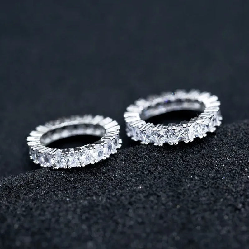 For Beauties! 1PC  Pave Setting Square Heart Oval T-Shape Simulated Diamond CZ Eternity Band Engagement Wedding Stone Rings