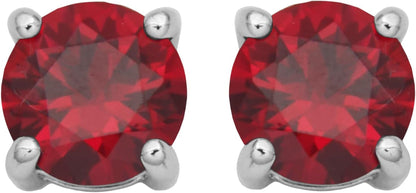 Sterling Silver round Birthstone Stud Earrings (Previously Amazon Collection)