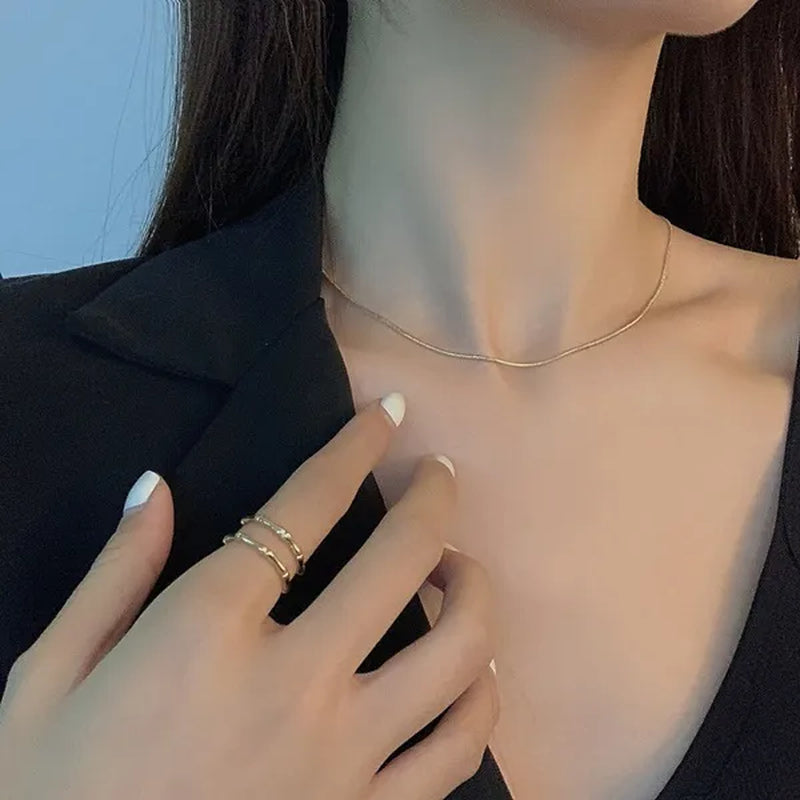 Women's Jewelry 16-inch-30-inch Single-layer Necklace Popular Style Snake Chain Metal Chain Necklace Girl Party Gift