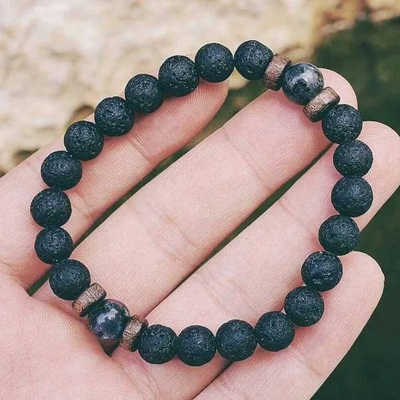 Luxury Fashion Men's Creative Bead Bracelet Handwoven Adjustable Natural Stone Bead Bracelet Hip Hop Bracelet Men's Jewelry Party Anniversary Gift Christmas Gift Jewelry