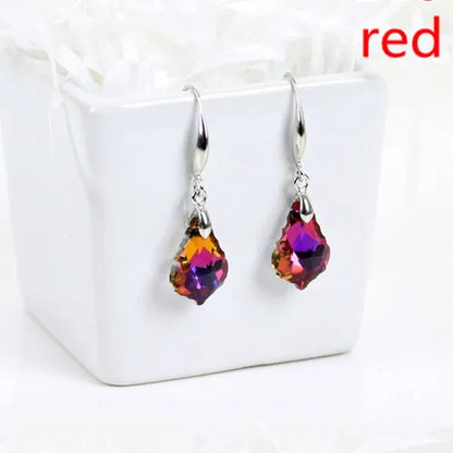 Zircon Earrings Exquisite Fashion Silver Plated Earrings Colorful Stud Earrings Zircon Earrings Romantic Classic Lovers Earrings Engagement Earrings Anniversary Gifts Valentine'S Day Gifts for Women Earrings
