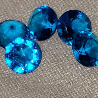 5 Pcs Natural Beautiful Unheated Sea Blue Diamond 10.0mm Sapphire Round Cut Sri-Lanka Gemstone