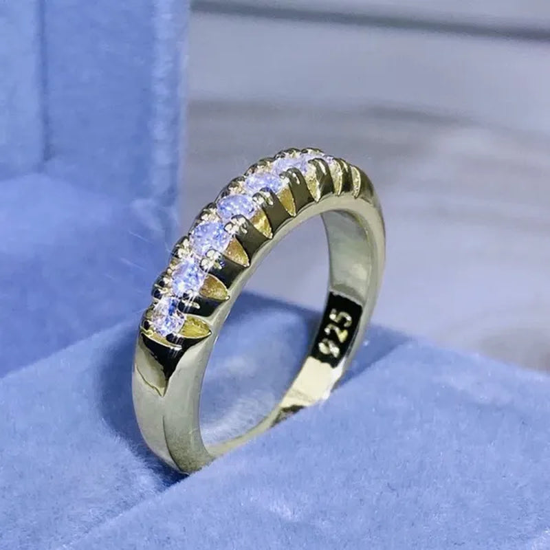 Luxury  silver /18K Gold Ring  925 Sterling Silver Womens Ring  White Sapphire Wedding Band Engagement Diamond Ring Fine Jewelry Christmas Gift Size:6 7 8 9 10