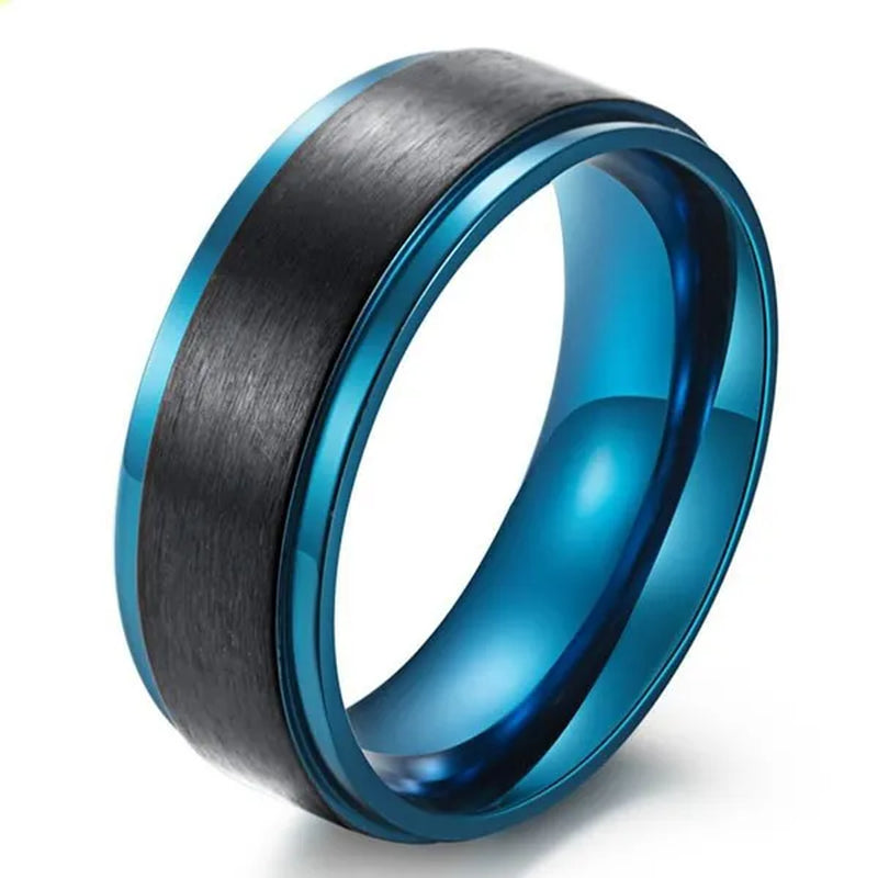 Sz6-12 His and Hers Couple Rings Wedding Engagement Rings Set Women's Aquamarine Black Gold Ring and Men's Titanium Steel Ring Jewelry