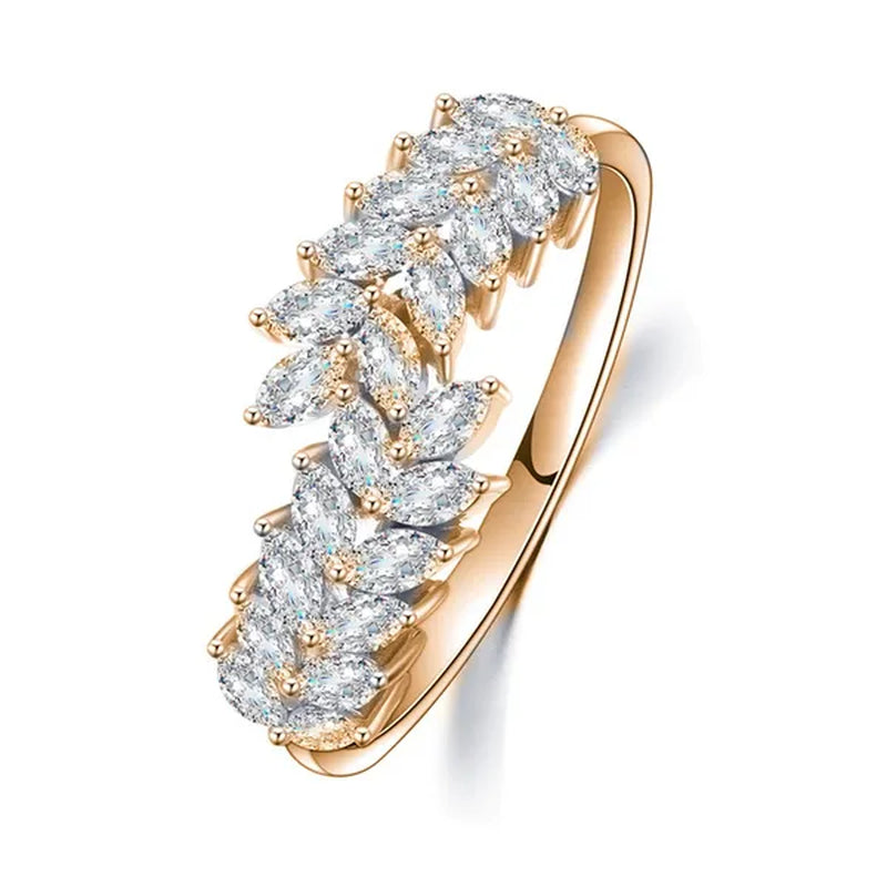 Luxury Women's Fashion Marquise Cut Ring Elegant Female Bridal Wedding Rings for Women Jewelry Engagement Anniversary Gift Party Accessories