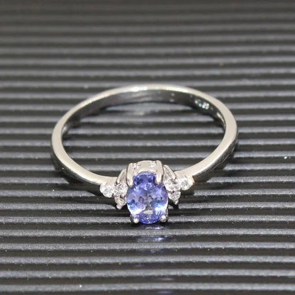 Fashion Silver Gemstone Wedding Ring 4 Mm * 6 Mm Flawless Natural Tanzanite Silver Ring Solid 925 Silver Tanzanite Ring Romantic Gift for Woman