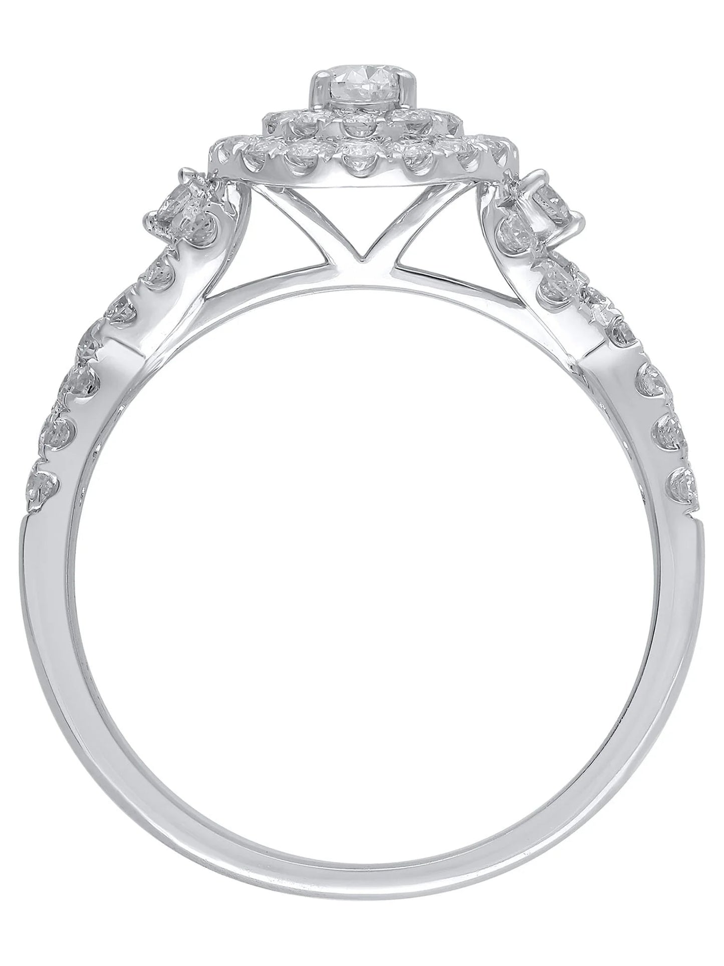 1 Carat T.W. (I2 Clarity, H-I Color)  Oval Cut Diamond Engagement Ring in 10Kt White Gold, Size 7