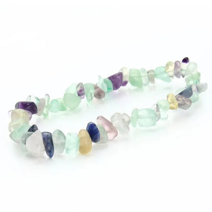 12pcs Gravel Natural Stone Bracelets For Women Amethyst Labradorite Beads Bangles Turquoise Rose Quartz Pulseiras Femininas