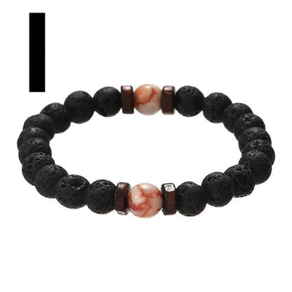 Luxury Fashion Men's Creative Bead Bracelet Handwoven Adjustable Natural Stone Bead Bracelet Hip Hop Bracelet Men's Jewelry Party Anniversary Gift Christmas Gift Jewelry