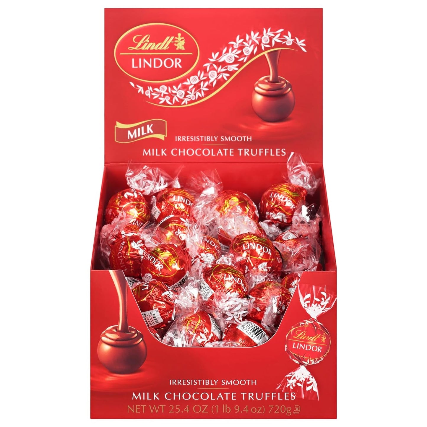 LINDOR Milk Chocolate Candy Truffles, Milk Chocolate with Smooth, Melting Truffle Center, 25.4 Oz., 60 Count