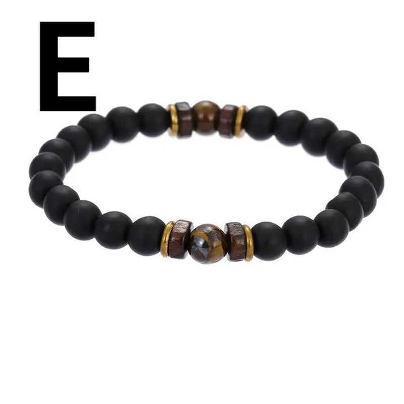Luxury Fashion Men's Creative Bead Bracelet Handwoven Adjustable Natural Stone Bead Bracelet Hip Hop Bracelet Men's Jewelry Party Anniversary Gift Christmas Gift Jewelry