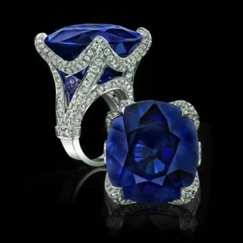 Women's Fashion Red Ruby Wedding Rings Size 6-10