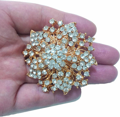 Fashion Jewelry Beautiful Silver Plated Rhinestone Crystal Brooch Pin for Woman