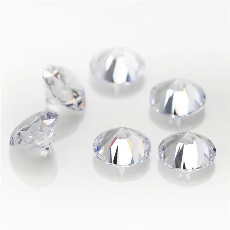 100pcs AAAAA Grade White 4-12mm Loose Zircon Stone Round Cut Cubic Zirconia