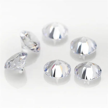 100pcs AAAAA Grade White 4-12mm Loose Zircon Stone Round Cut Cubic Zirconia