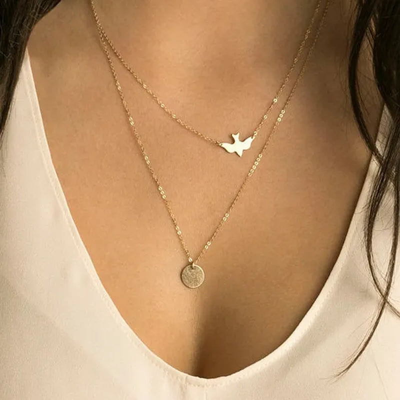 SOAR Bird Necklace / Layering Necklace / Peace Dove Necklace / Delicate Gold Necklace / Dove Necklace / Bird Necklace Layered
