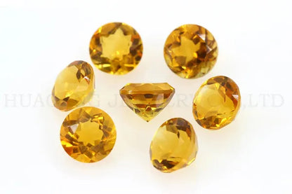 Dark Color Citrine Natural Loose Gemstone Round Shape Facetted Cut Size 1.0~6mm For DIY Jewelry Making