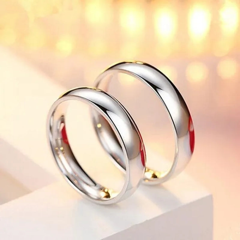 925 Sterling Silver Rings for Women and Men Simple Ring Smooth High Polishing Wedding Band Ring for Lovers Couples