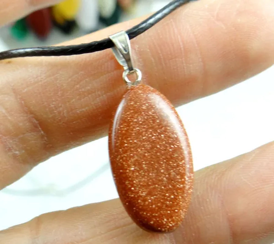 Wholesale Natural Stone Crystal Quartz Opal Snowflake Obsidian Horse Eye Pendant Leather Chains Necklace Women Fashion Jewelry 20Pcs