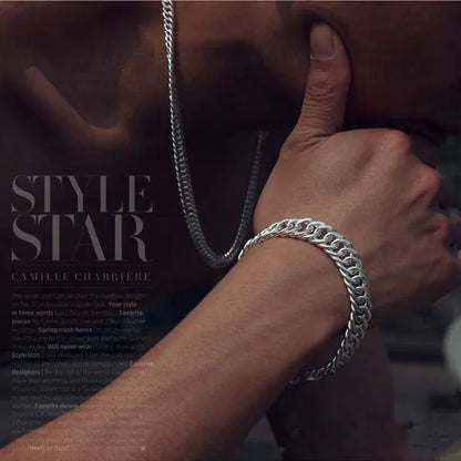 6mm Miami Cuban Link Chain Necklace and Bracelet Set In 925 Sterling Silver