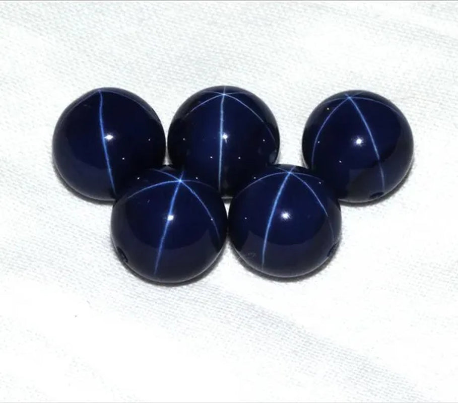 1PCS 4mm 6mm 7mm 10mm 12mm Natural Ruby Star Sappire 6 Buds Circular Cabochon Ring Size Loose Gemstone Star Gem for Diy Ring Pendant Earings Necklace