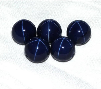 1PCS 4mm 6mm 7mm 10mm 12mm Natural Ruby Star Sappire 6 Buds Circular Cabochon Ring Size Loose Gemstone Star Gem for Diy Ring Pendant Earings Necklace