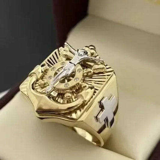 Luxury and Noble Men's Women's Fashion Cross Jesus Ring Size 6-13