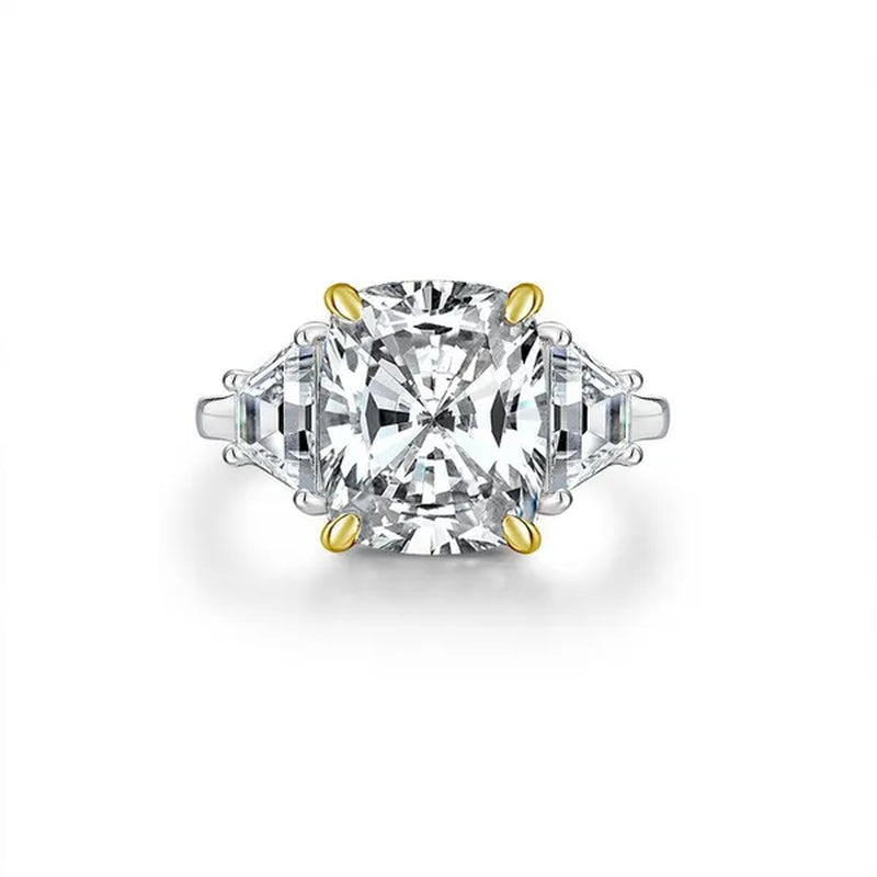Radiant Cut Classic Sapphire Diamond White Ring Engagement Ring