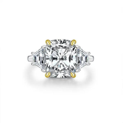 Radiant Cut Classic Sapphire Diamond White Ring Engagement Ring