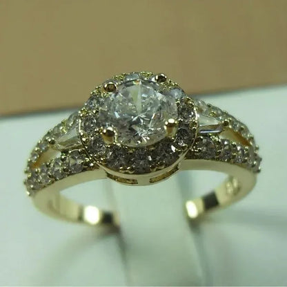 3-Color Natural 2.38CT White/Alexandrite/Sapphire Diamond 14K Yellow Gold Wedding Ring Size 6-10