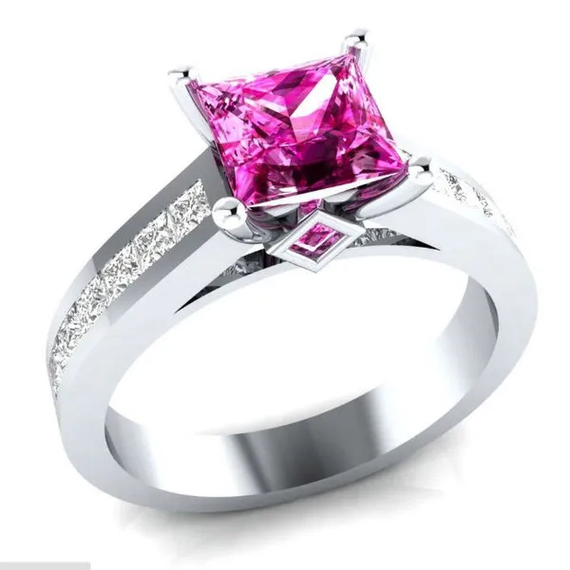 New Women Fashion Noble Ruby Ring Gold-Plated Jewelry Engagement Ring