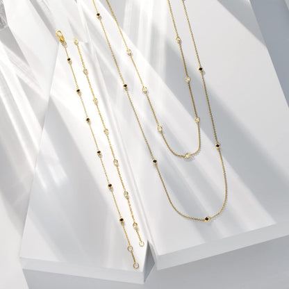 by  Diamond Station Necklace in 14Kt Gold